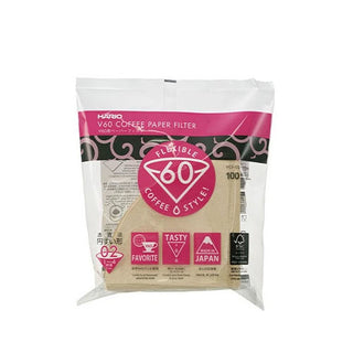 Hario V60 Paper Coffee Filters, Size 02, Natural, Tabbed